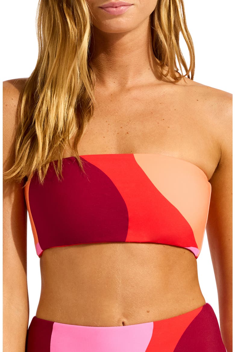 Reversible Strapless Tube Bikini Top, Main, color, FLAME
