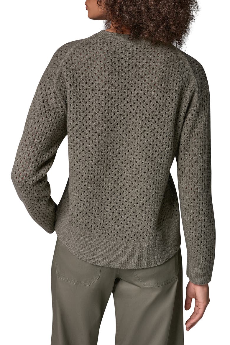 Open Stitch Crewneck Sweater, Alternate, color, SAGE
