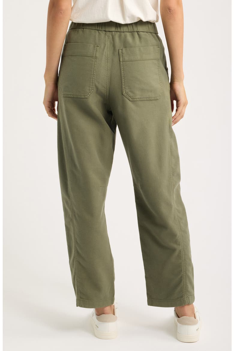 Jessie Barrel Leg Cotton Blend Pants, Alternate, color, DUSTY OLIVE