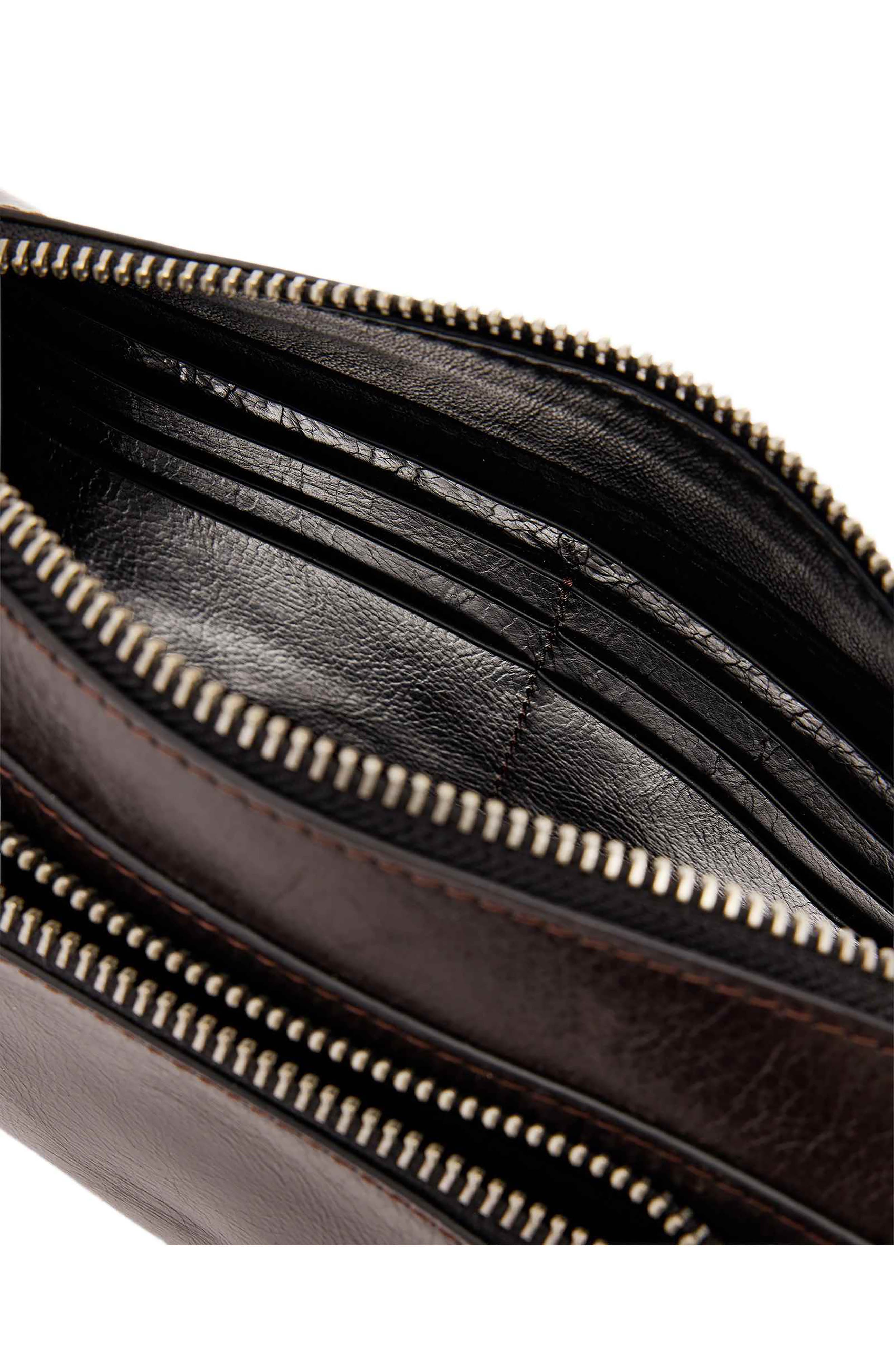 Marlo Leather Wallet Crossbody Bag, Alternate, color, BITTER BROWN