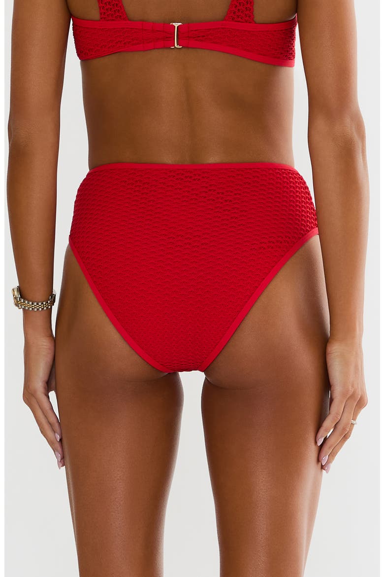 Rozli High Waist Crochet Swim Bottoms, Alternate, color, RED CROCHET