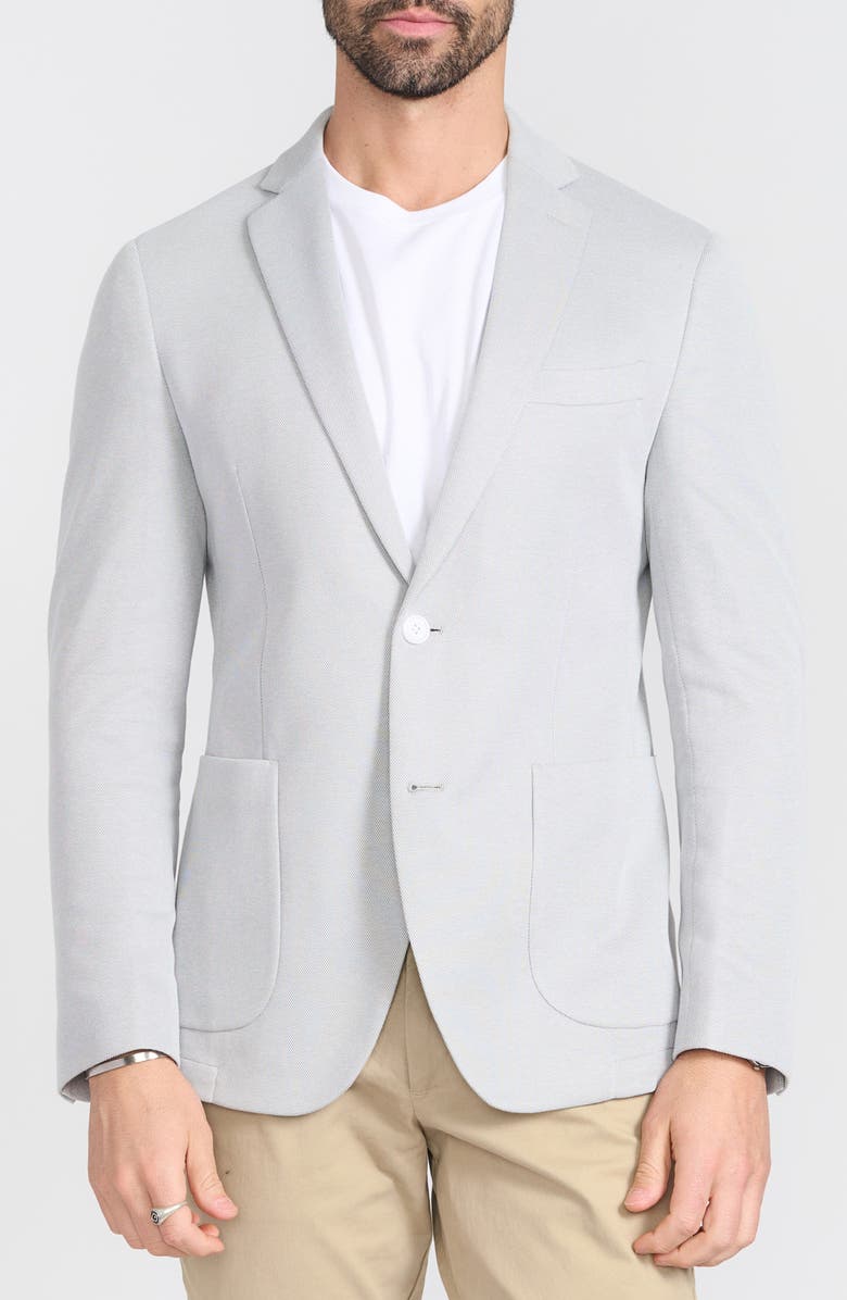 SAVILE ROW CO Piqué Knit Sport Coat, Main, color, Grey