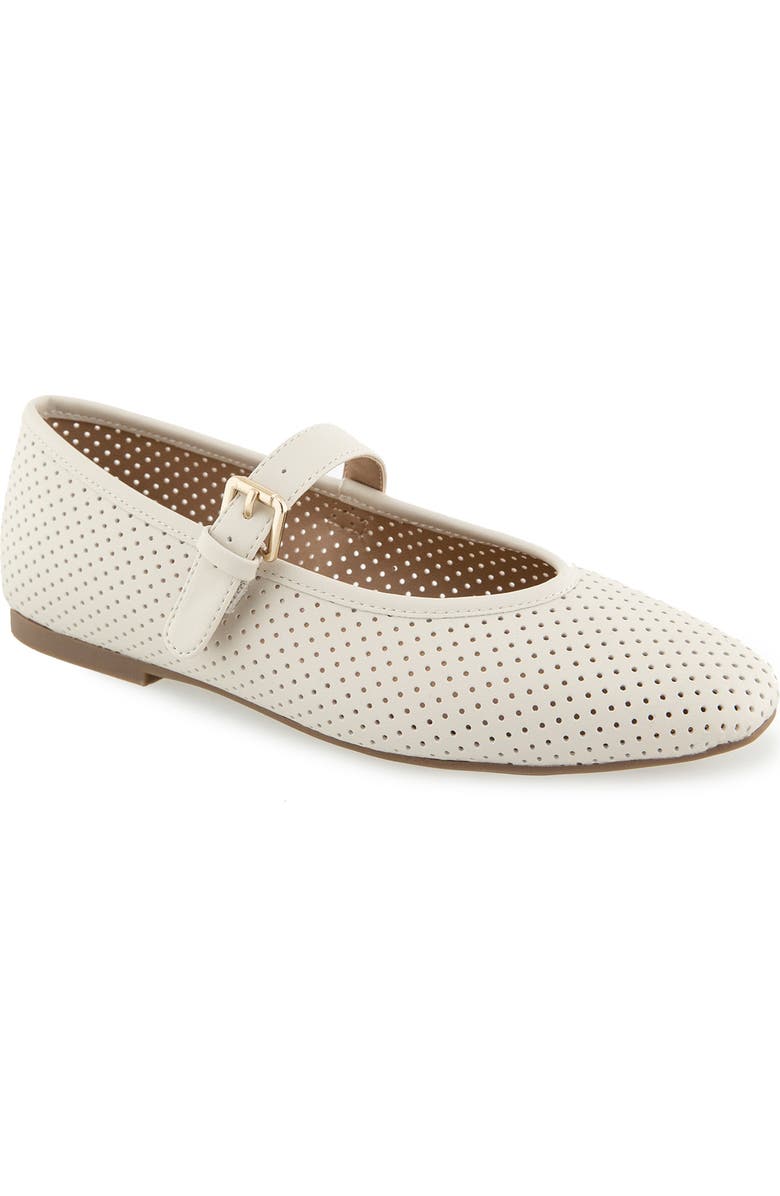 Esprit Deacon Perforated Mary Jane Flat, Main, color, Ivory Pu
