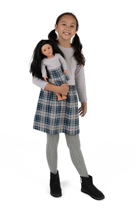 Girls Skirt Dress with Matching Doll Dress, 100% Cotton