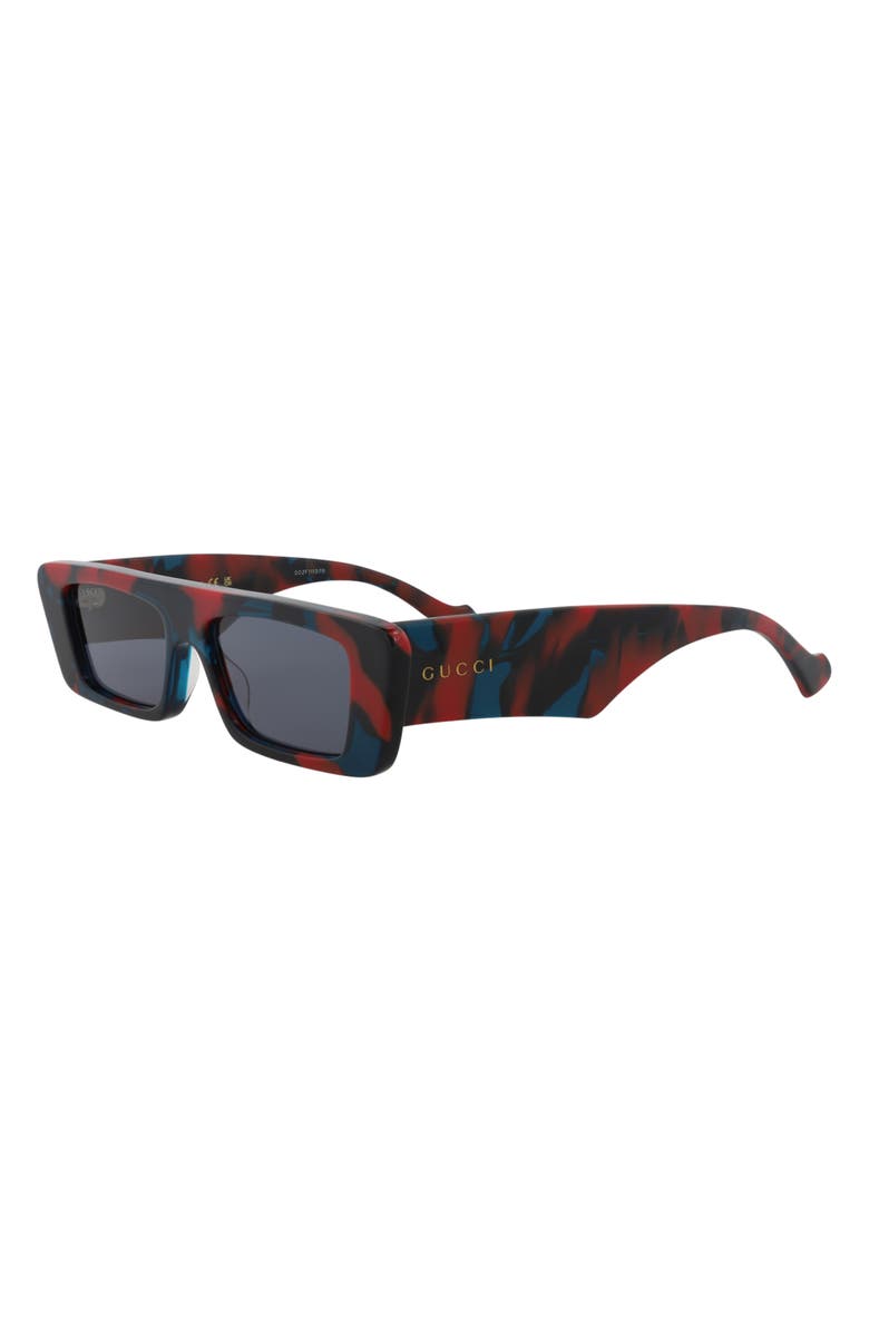 Gucci 54mm Rectangular Sunglasses, Alternate, color, Havana Havana Blue