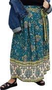 City Chic Sable Border Tie Waist Maxi Skirt