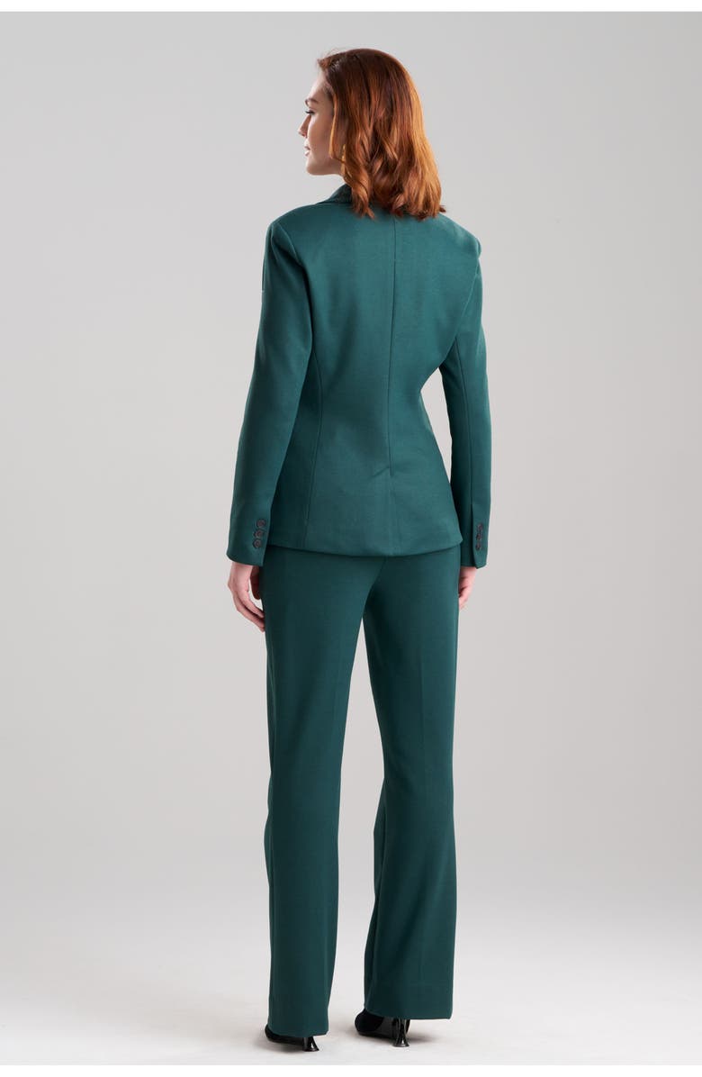 Natori Double Jersey Two Button Peak Lapel Blazer, Alternate, color, Bottle Green