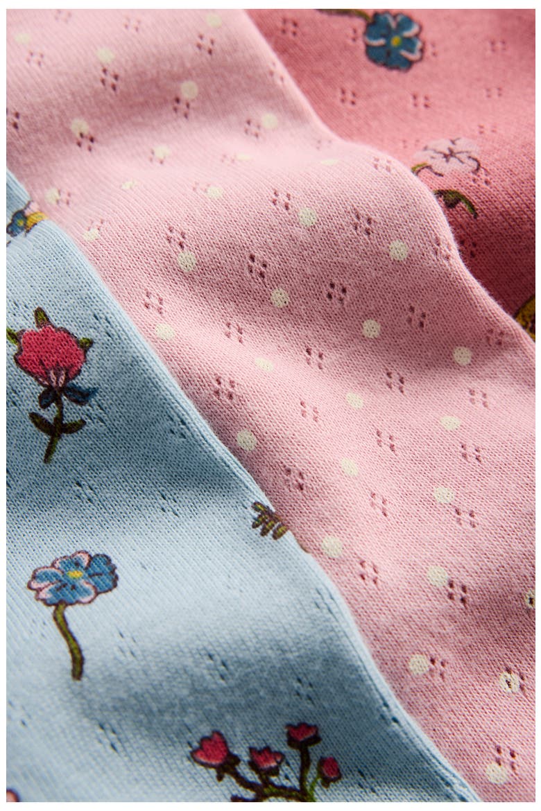 Kids' 3-Pack Pointelle Leggings, Alternate, color, PINK SPACED FLORAL