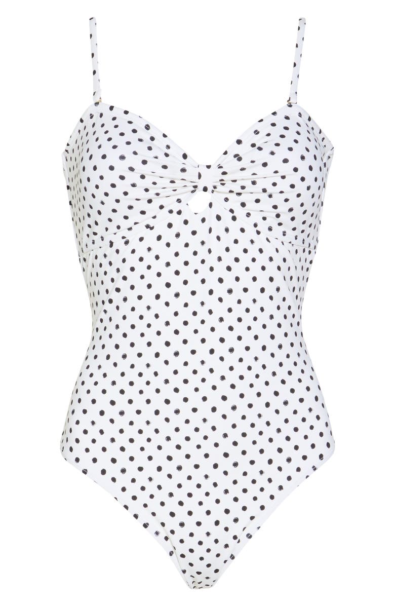 Betsey Johnson Polka Dot One-Piece Swimsuit, Alternate, color,