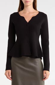 JASON WU Peplum Button Front Cardigan