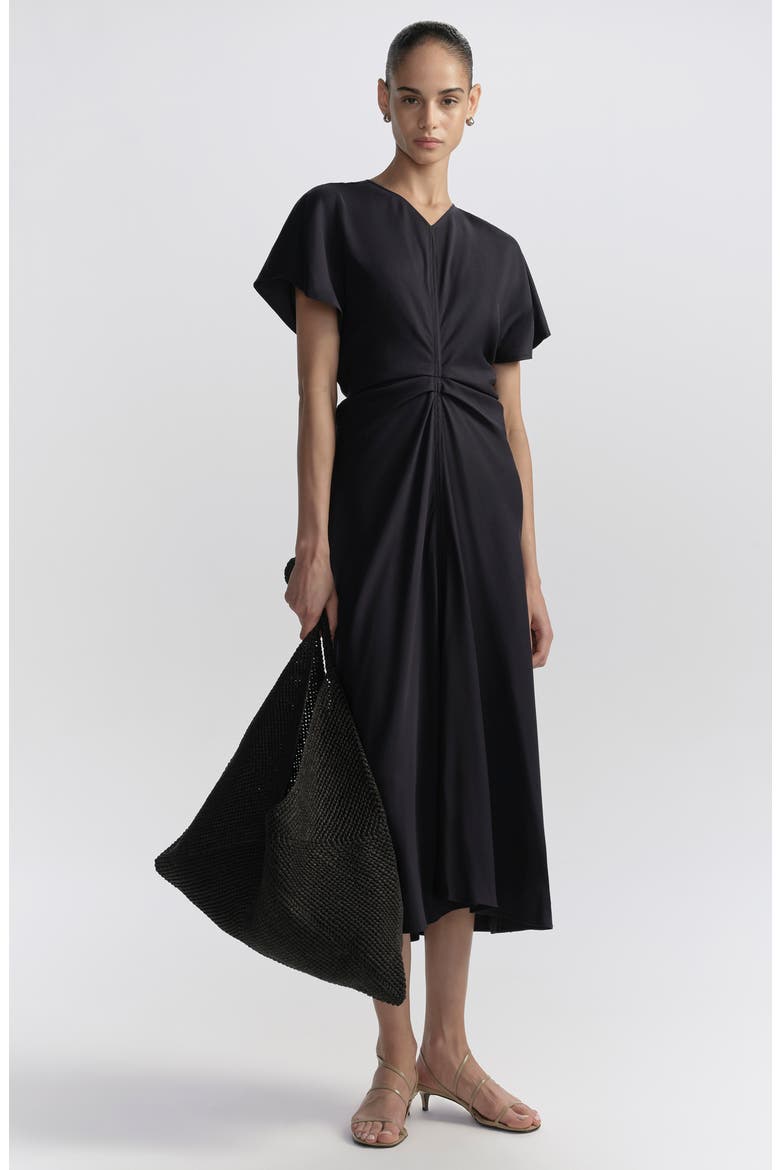 Rem Gathered Waist Midi Dress, Alternate, color, NIGHT BLUE