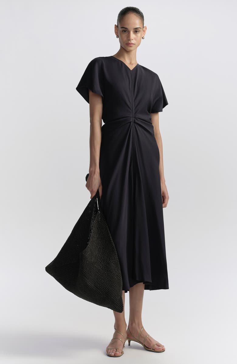 A.L.C. Rem Gathered Waist Midi Dress, Alternate, color, Night Blue