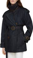 Burberry Short Denim Fitzrovia Trench Coat