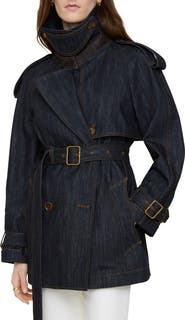 Burberry Short Denim Fitzrovia Trench Coat