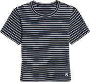 Sacai Stripe Rib Cotton T-Shirt