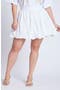 Bubble Hem Stretch Cotton Miniskirt