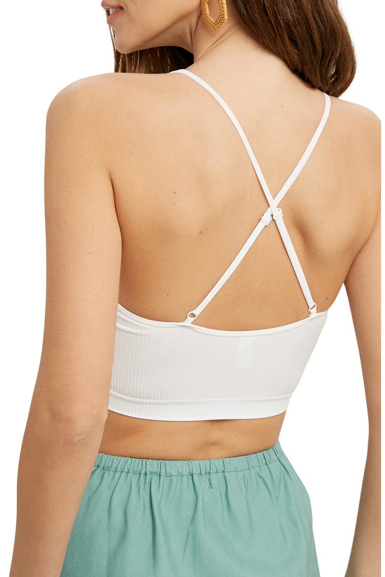 Seamless Scoop Neck Bralette, Alternate, color, IVORY
