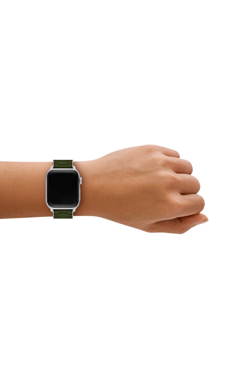 MICHELE Silicone Apple Watch<sup>®</sup> Watchband, Alternate, color, Dark Green /Silver