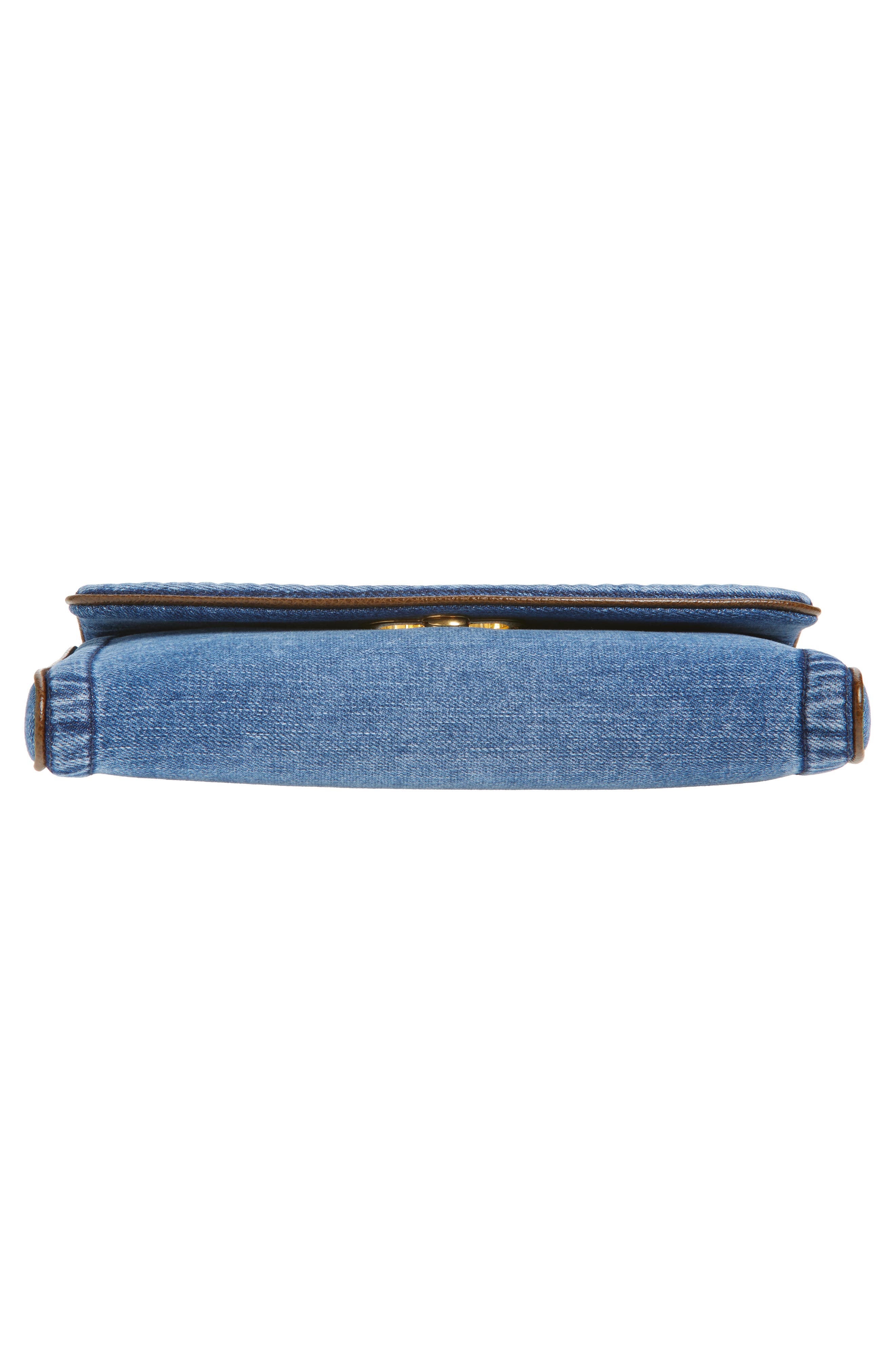 Valentino Garavani Small DeVain Denim Clutch, Alternate, color, Denim
