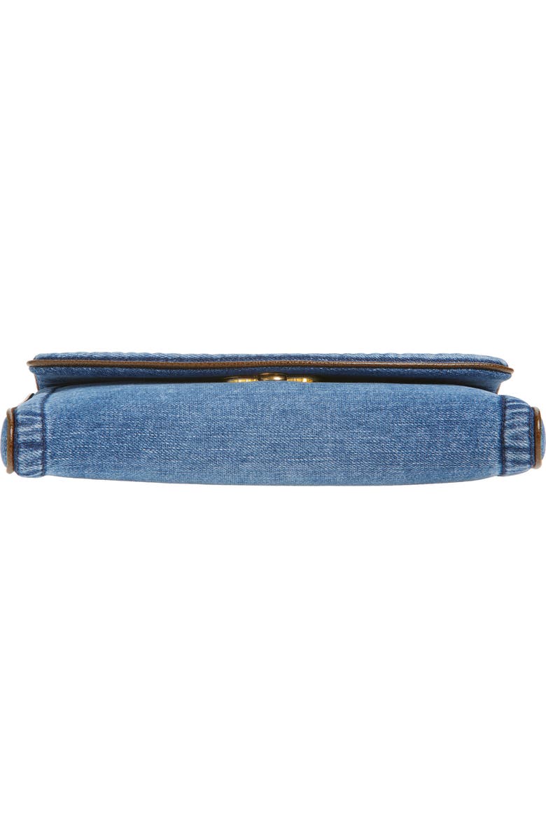Valentino Garavani Small DeVain Denim Clutch, Alternate, color, Denim