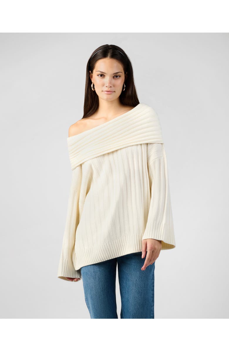 WeWoreWhat Oversized Off Shoulder Sweater, Main, color, Ivory