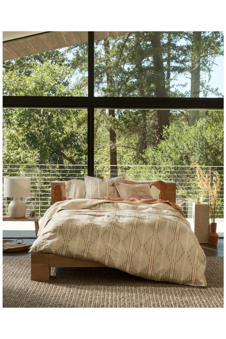 Morelia Jacquard Organic Cotton Duvet Cover, Alternate, color, HARVEST
