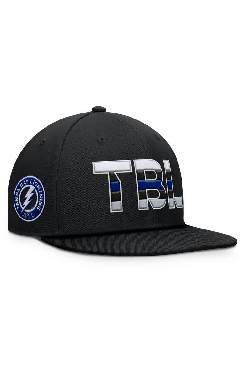 FANATICS Men's Fanatics Black Tampa Bay Lightning Authentic Pro Alternate Jersey Snapback Hat, Main, color,