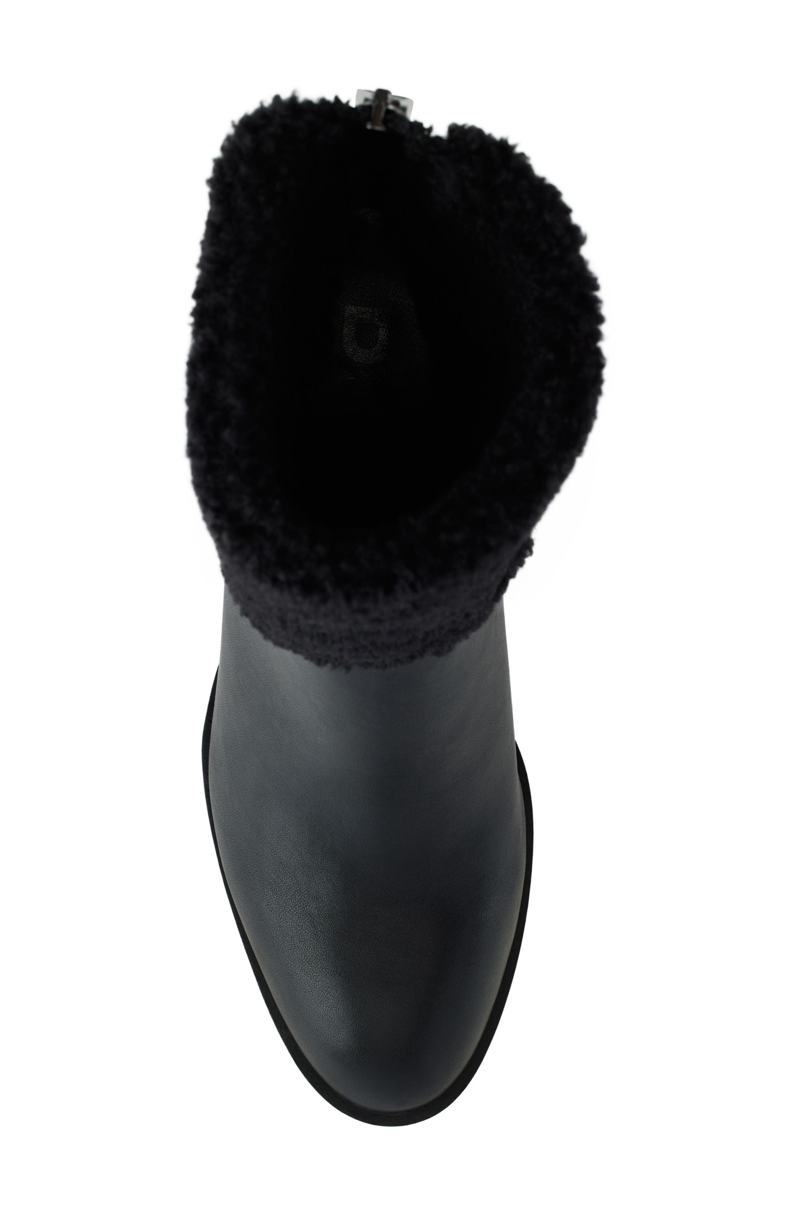 DKNY Powell Faux Shearling Lined Wedge Boot, Alternate, color, Black