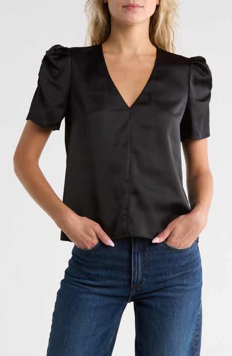 FRAME V-Neck Puff Sleeve Top