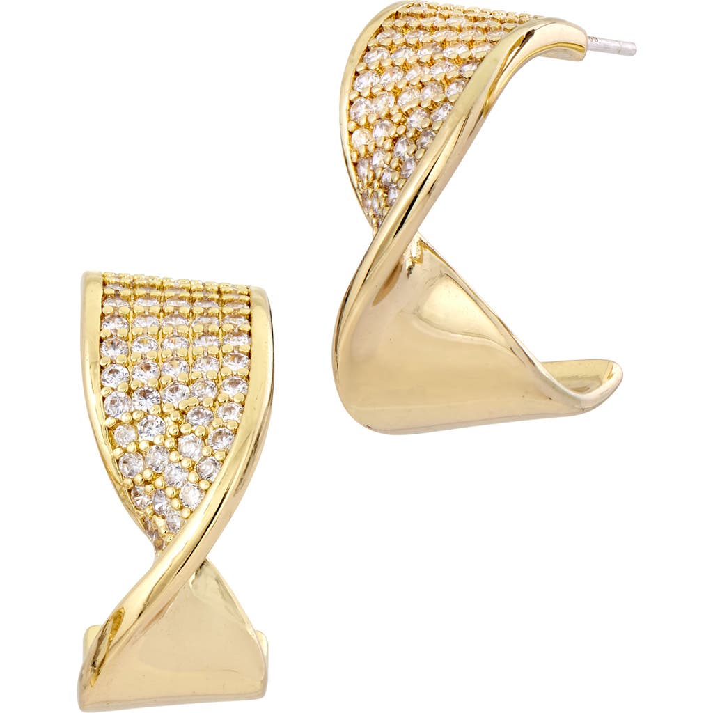 Savvy Cie Jewels Cubic Zirconia Twist C Hoop Earrings