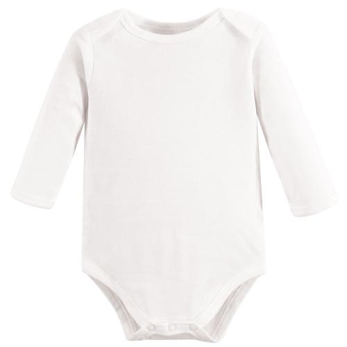 Touched By Nature Organic Cotton Long-sleeve Bodysuits In White