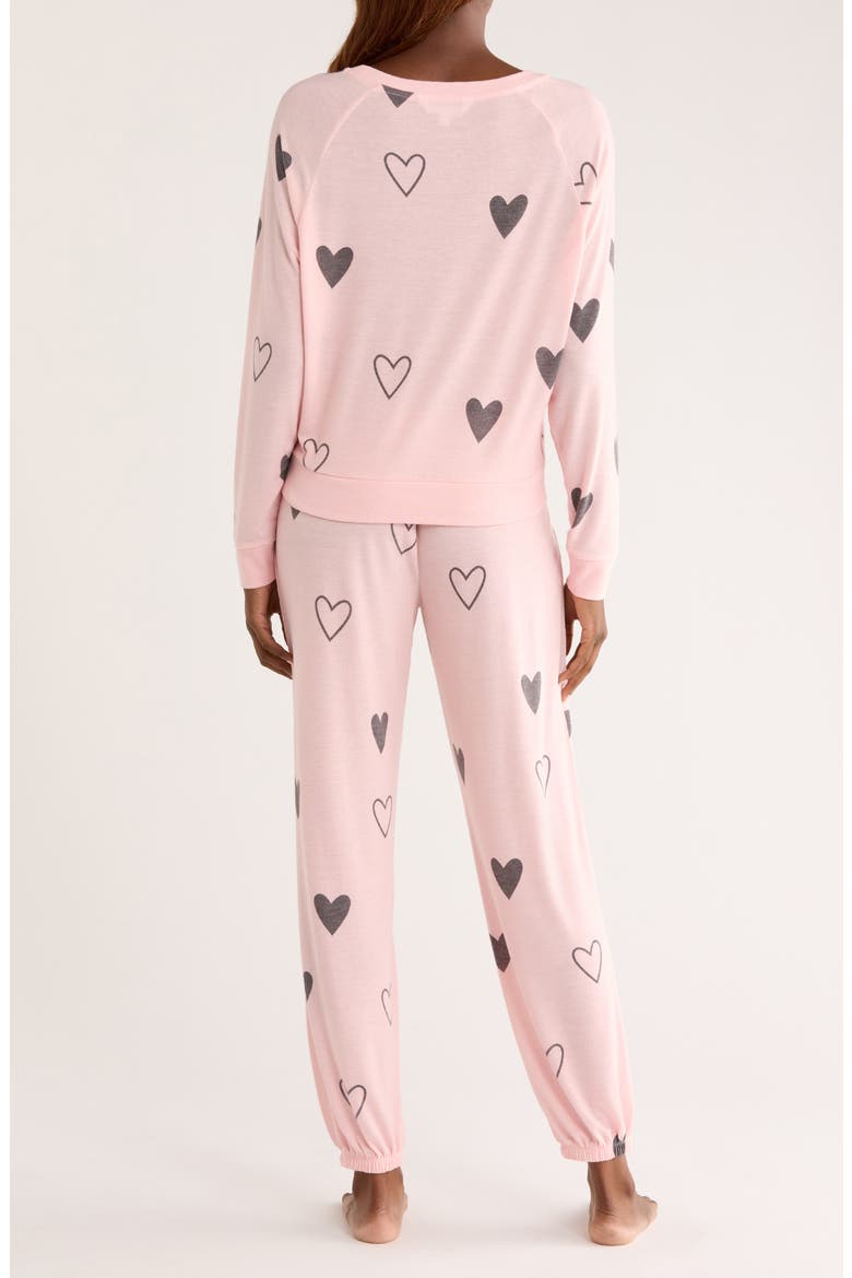 Star Seeker Brushed Jersey Pajamas, Alternate, color, DUSTY HEARTS