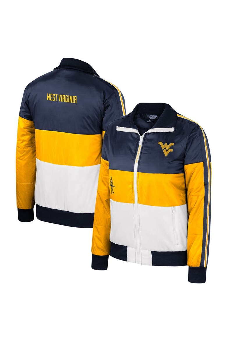 Women's The Wild Collective  Gold West Virginia Mountaineers Color-Block Puffer Full-Zip Jacket, Main, color, Gold