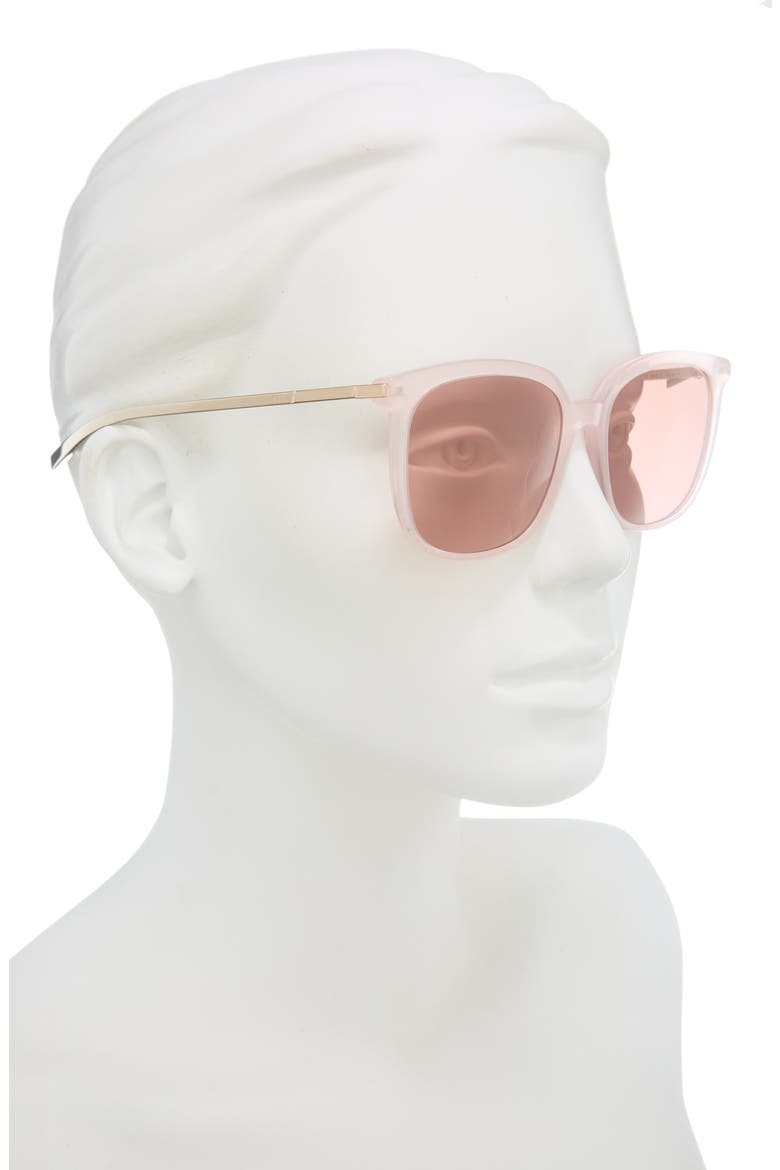 'Dior Bow S1I Gradient Square Sunglasses, Alternate, color, SHINY PINK / BORDEAUX