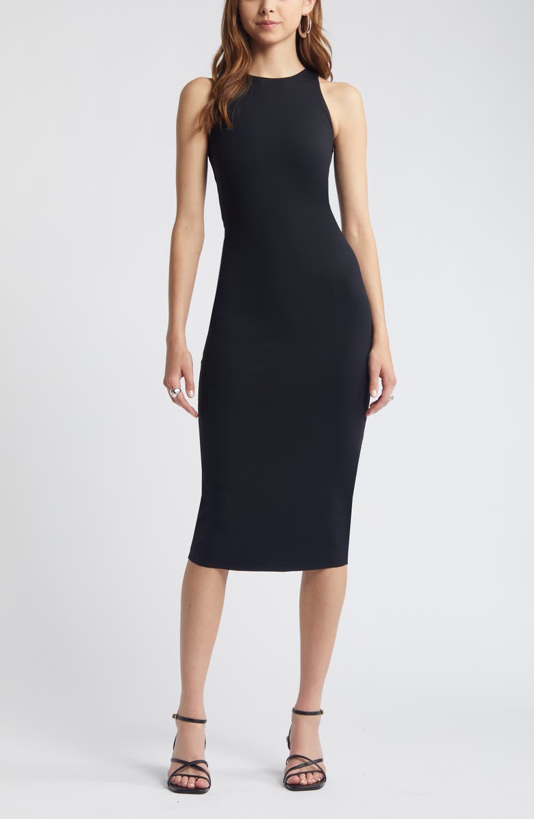 Open Edit Smooth Edit Sleeveless Body-Con Midi Dress, Main, color, 
