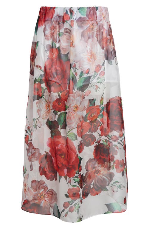 Dolce & Gabbana Multicolor Skirt With All-over Floral Motif In Silk Woman In Ha5pd B.rose Antiche F.bco