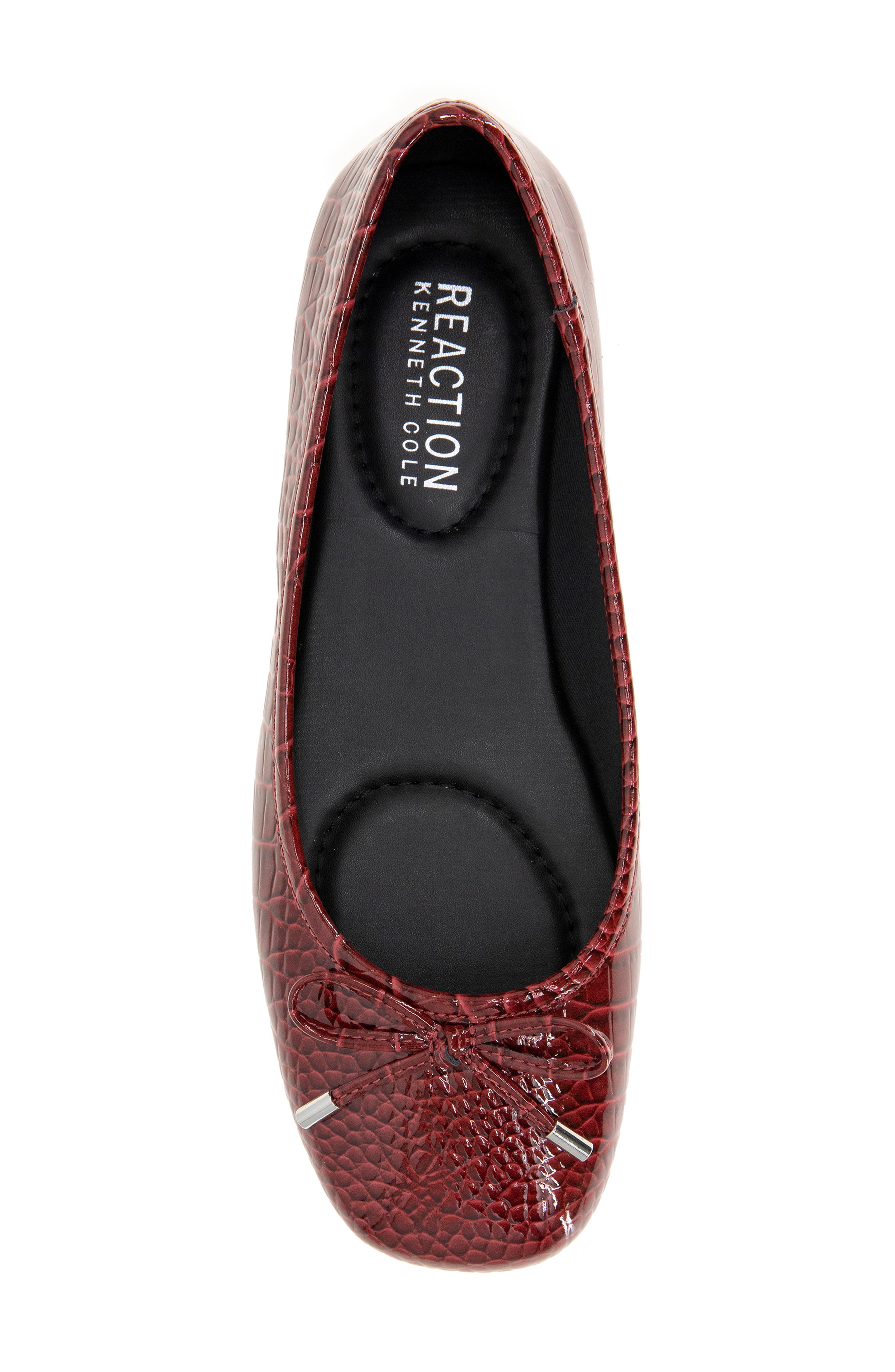 Reaction Kenneth Cole Elstree Croc Embossed Ballet Flat, Alternate, color, Red Croco