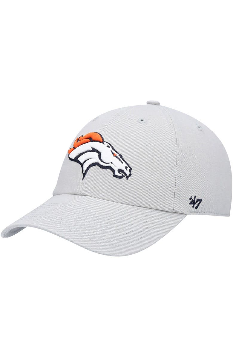 '47 Men's '47 Gray Denver Broncos Clean Up Adjustable Hat, Main, color, 