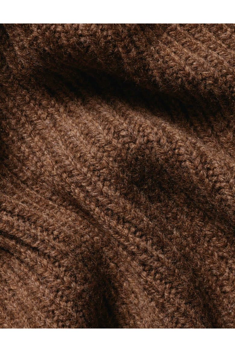 Merino Button Through Funnel Neck Cardigan, Alternate, color, Toffee