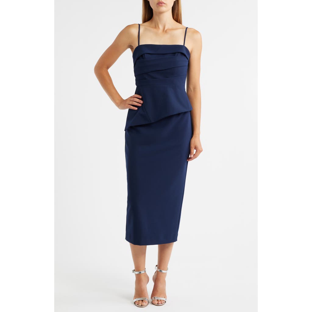 Black Halo Marla Pleated Top & Pencil Skirt Set In Blue