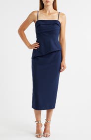 Black Halo Marla Pleated Top & Pencil Skirt Set