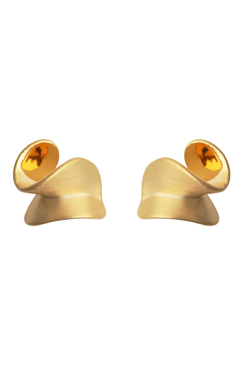 Brushed Twist Stud Earrings, Main, color, GOLD