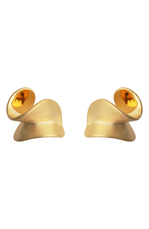 Brushed Twist Stud Earrings