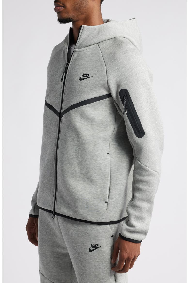 Tech Windrunner Zip Hoodie, Alternate, color, DARK GREY HEATHER/ BLACK