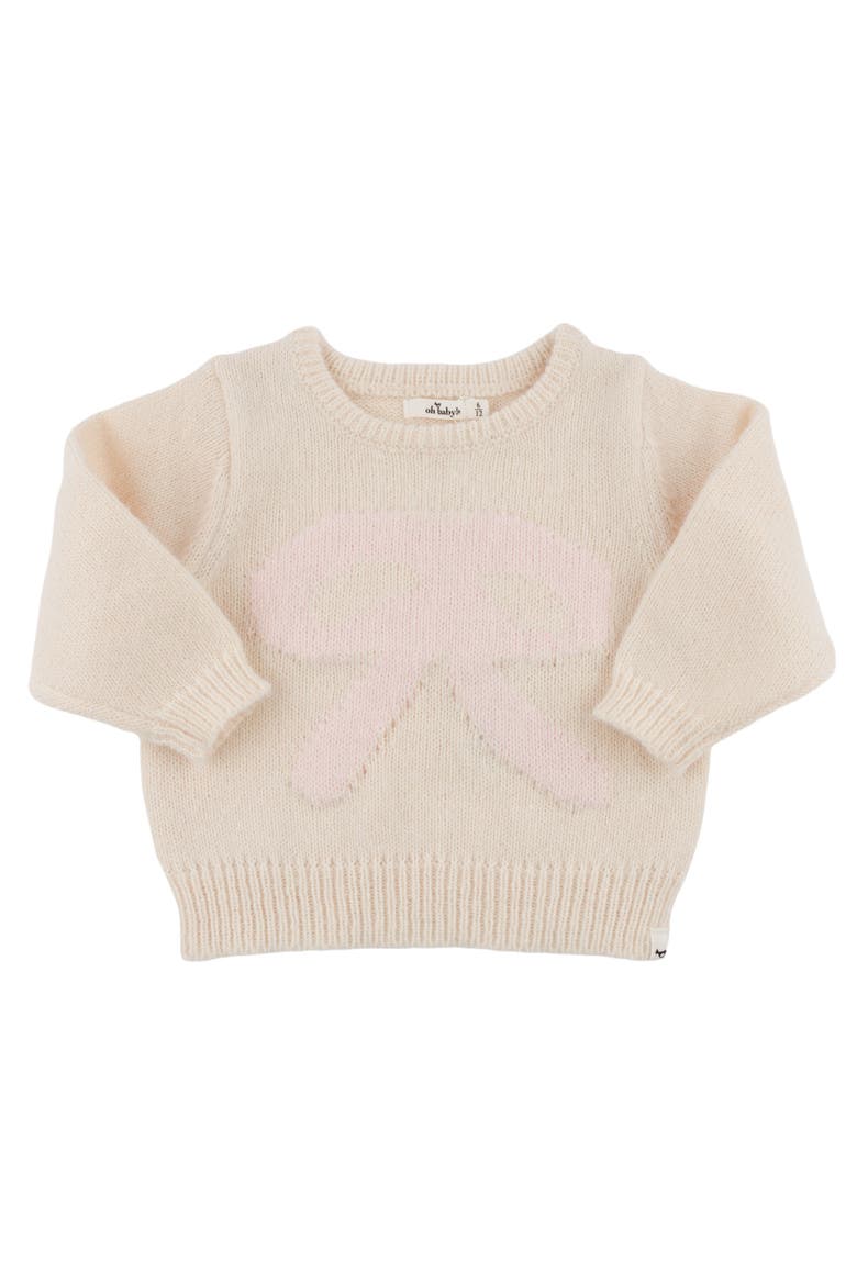 Bow Crew Neck Sweater- Infant, Main, color, Cream