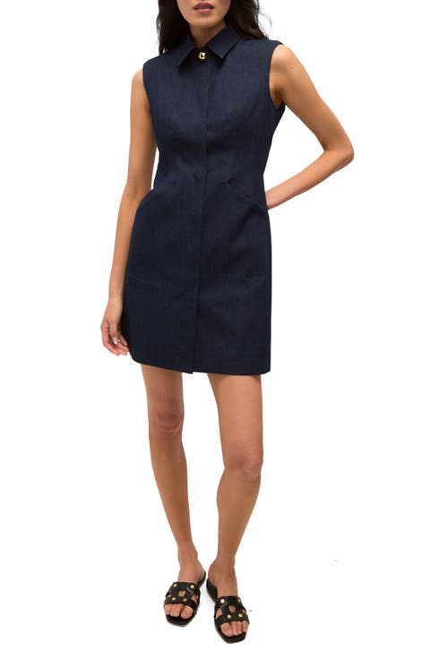 Serina Sleeveless Denim Mini Shirtdress