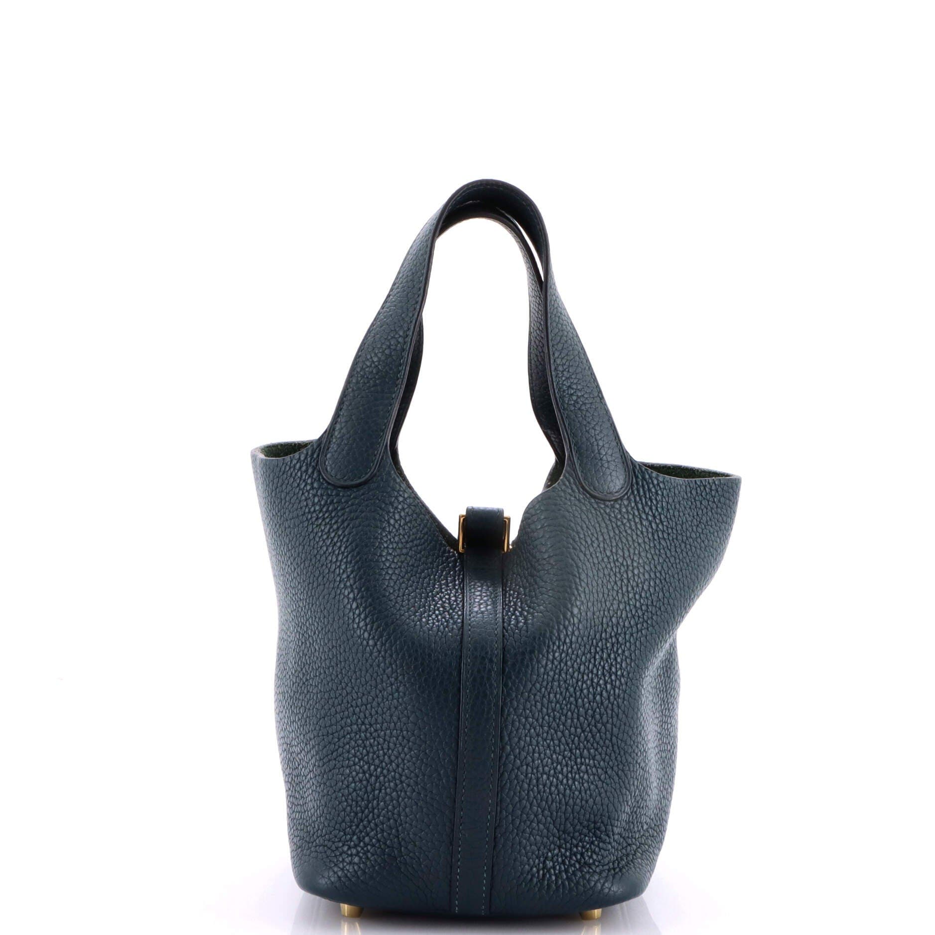 Pre-Owned Hermes Picotin Lock Bag Clemence PM, Alternate, color, Vert Cypress