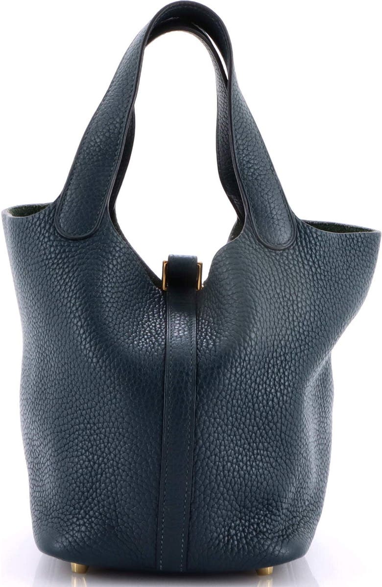 Pre-Owned Hermes Picotin Lock Bag Clemence PM, Alternate, color, Vert Cypress