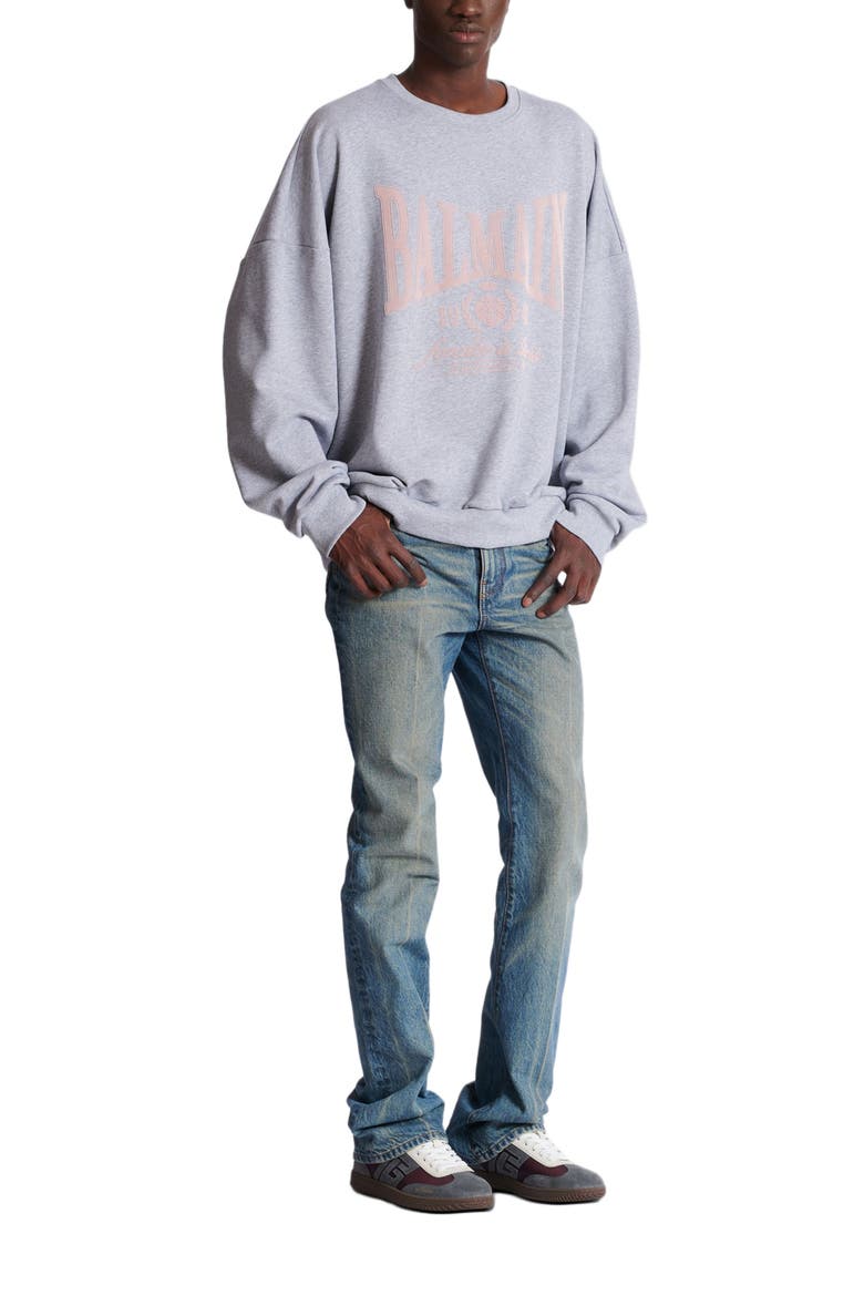Printed cotton sweatshirt, Main, color, grey