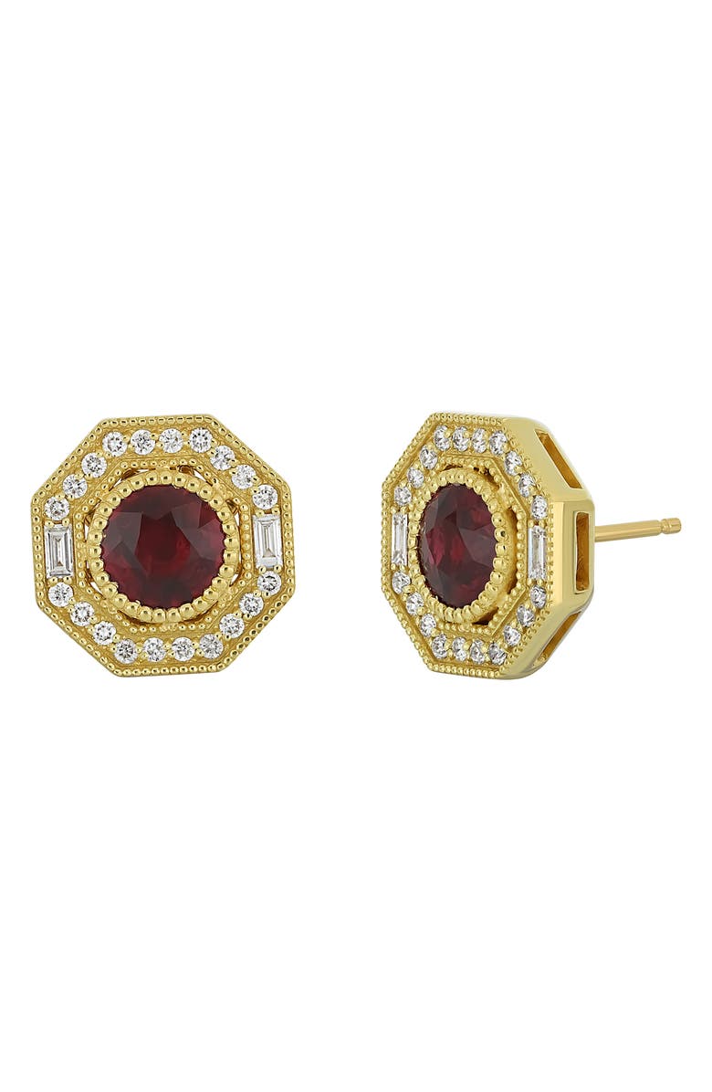Bony Levy Ruby & Diamond Stud Earrings, Main, color,